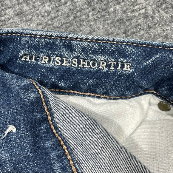 American Eagle Outfitters Blue Distressed Jean Shorts - Picture 4 of 5